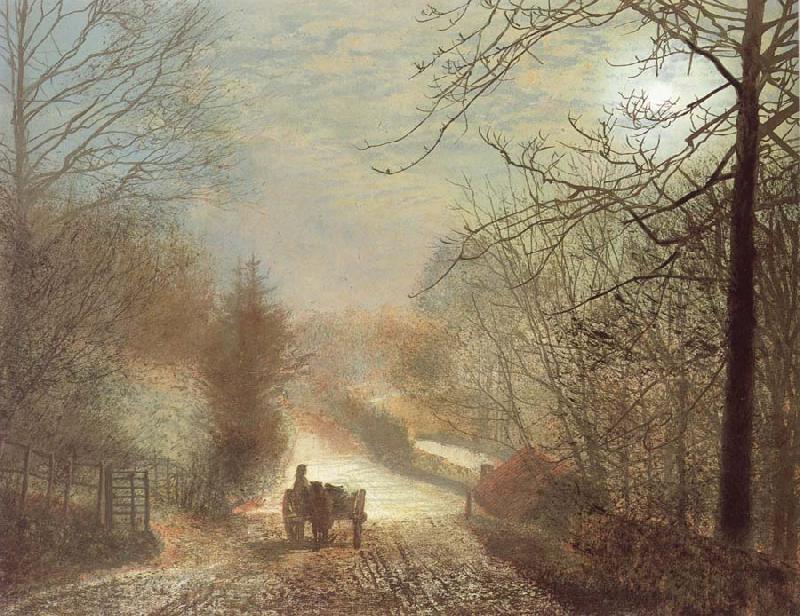 Atkinson Grimshaw Forge Valley,near Scarborough Norge oil painting art